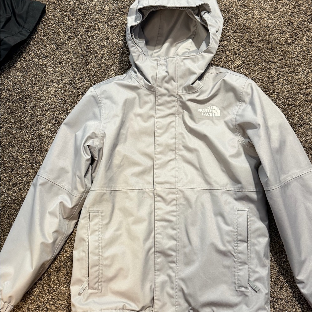 The North Face Light Gray Hooded Jacket